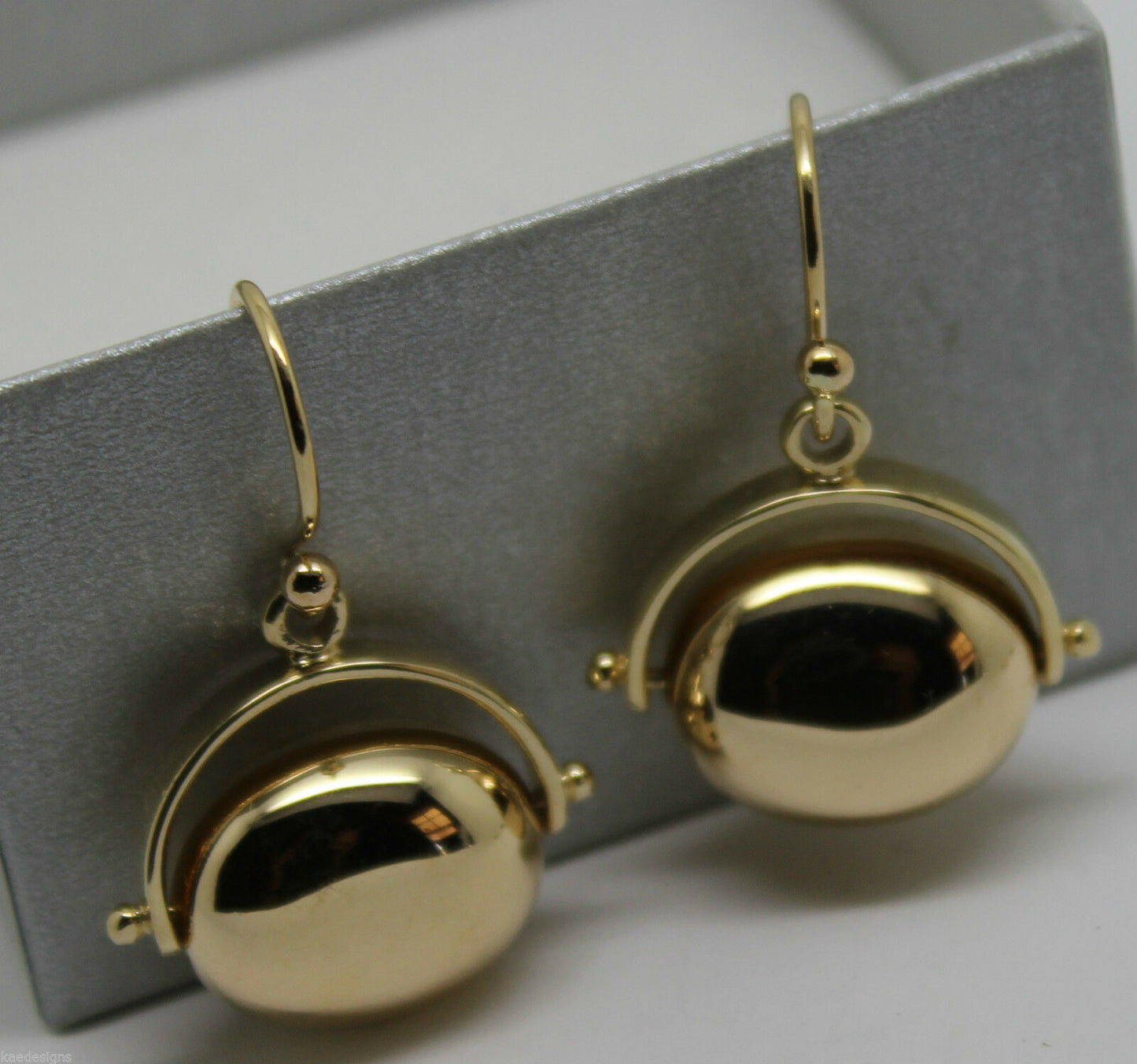 Genuine 9ct Yellow Or White Or Rose Gold 375 Heavy Large Oval Spinner Earrings