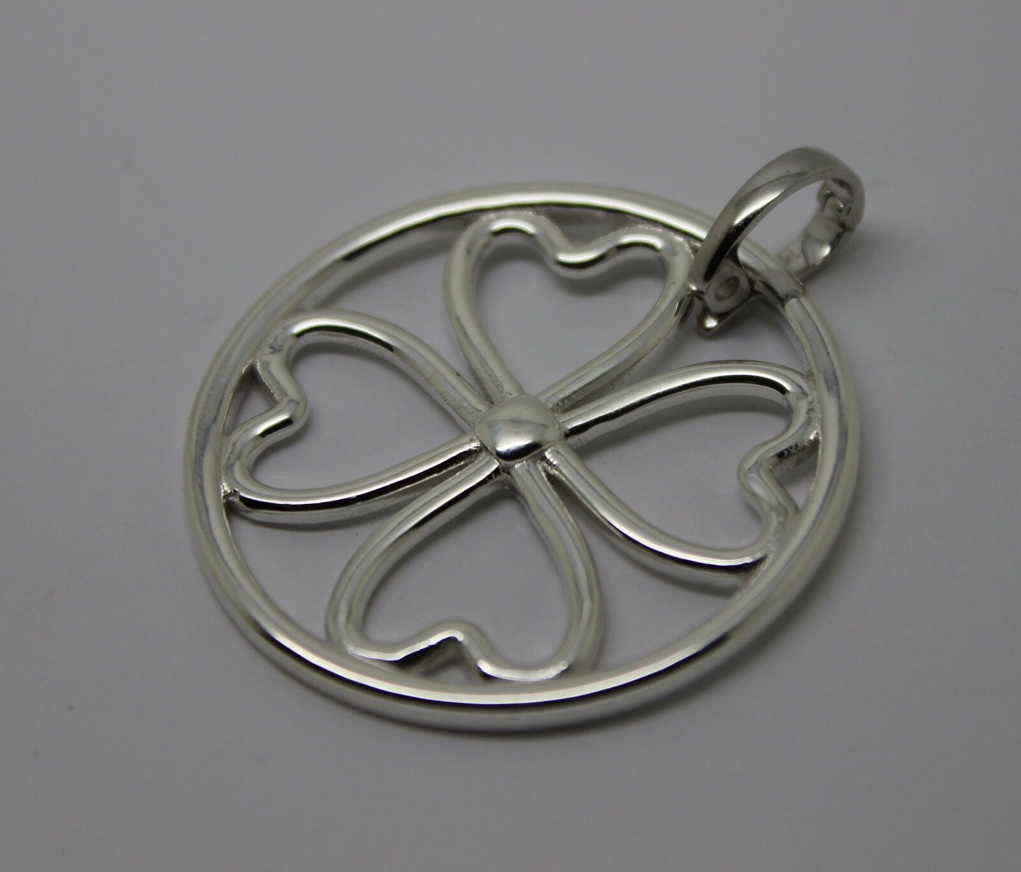 Sterling Silver 925 Four Heart Pendant with Detachable Enhancer