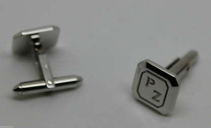Genuine 9ct 9K Full Solid Custom Made Heavy Engraved Cufflinks White Gold