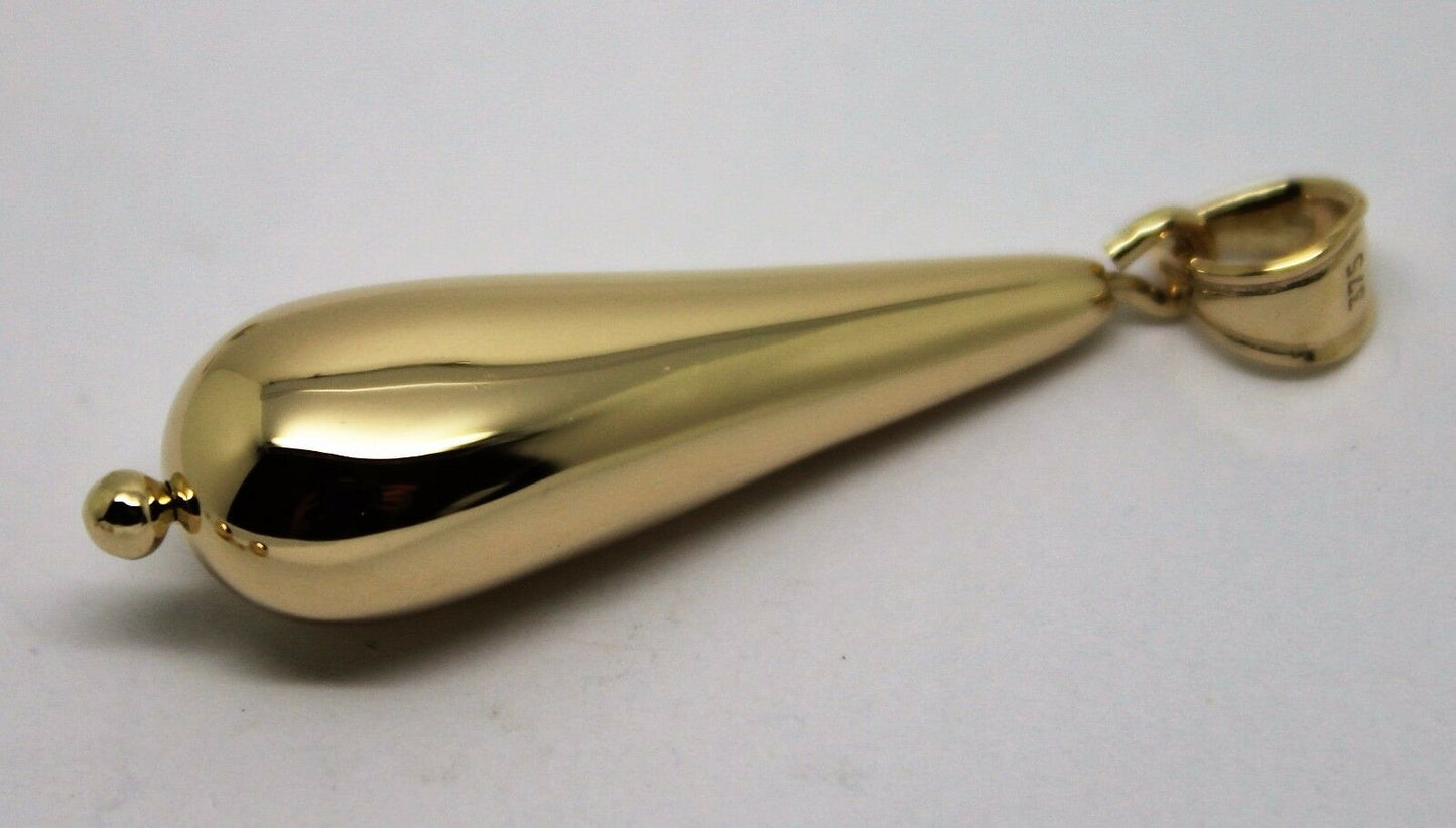 Kaedesigns Genuine 9ct 9k Yellow, Rose or White Gold Long Teardrop Pendant
