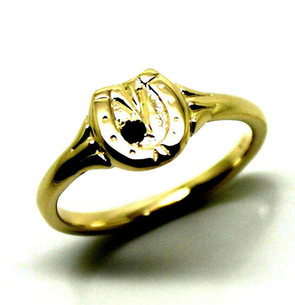 Size O New Genuine New 9ct Yellow, Rose or White Gold Childs Horse Shoe Sapphire Set Ring