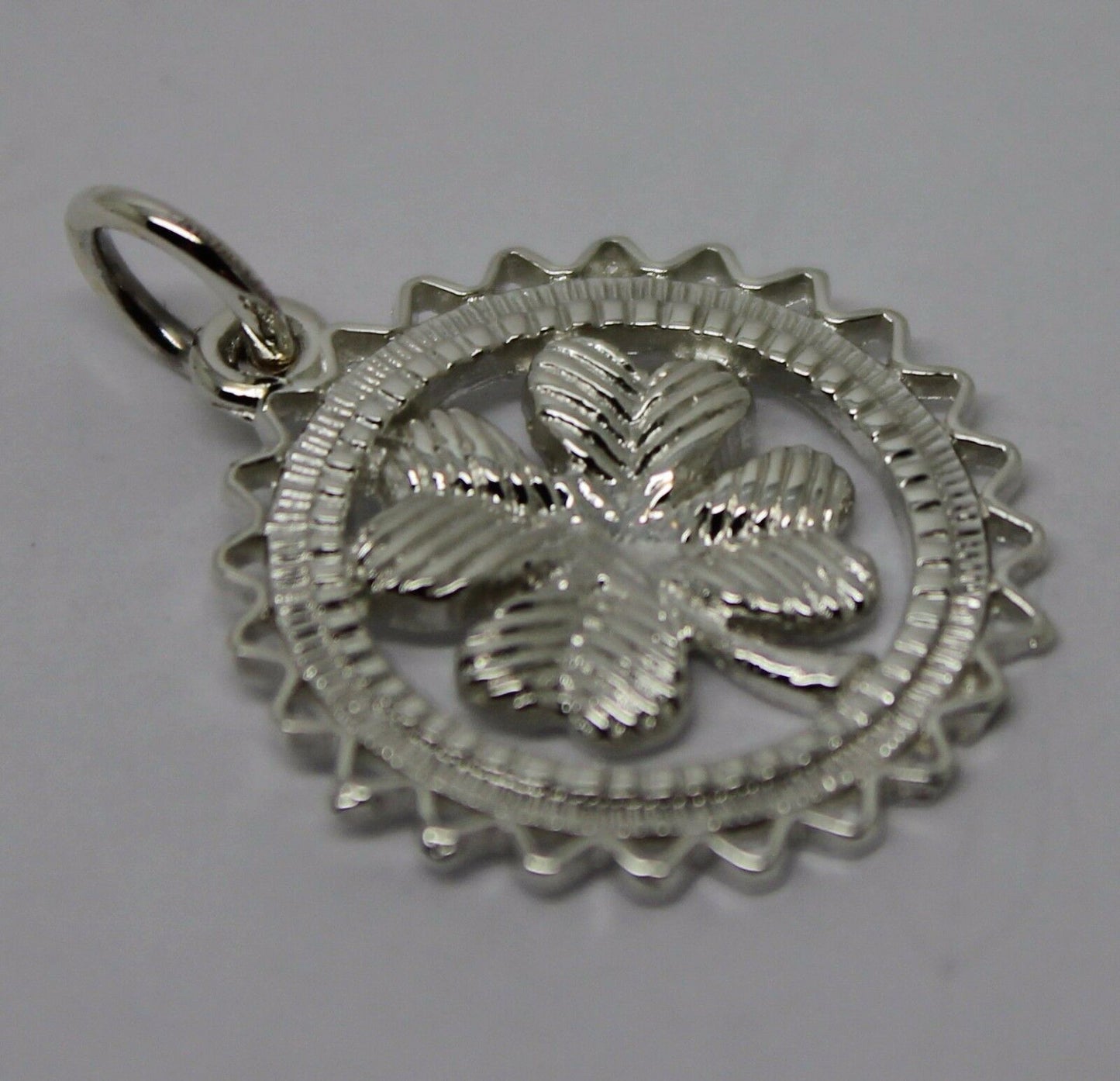 Genuine Sterling Silver 925 or Yellow or Rose Gold Plated Four Leaf Clover Pendant