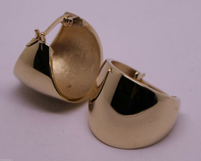 Kaedesigns, Genuine 9ct 9K 15mm Wide Yellow, Rose & White Gold 375, Hoop Full Solid Earrings