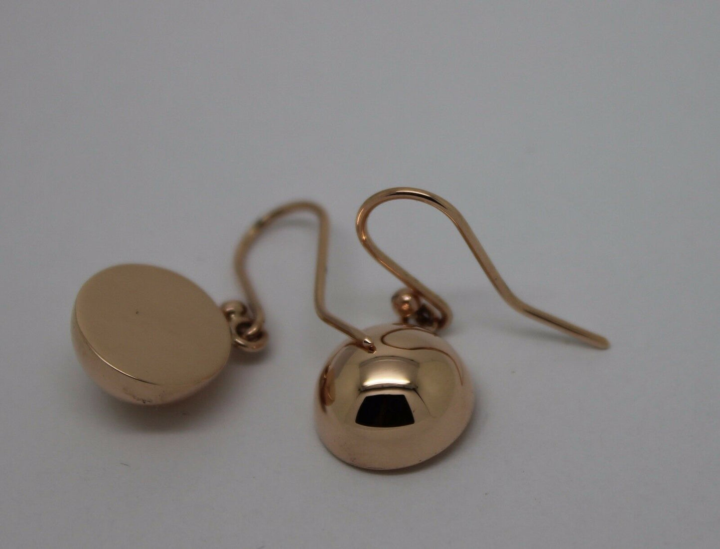 Genuine 9kt 9ct 375 Solid Yellow, Rose & White Gold 12mm Half Plain Ball Earrings