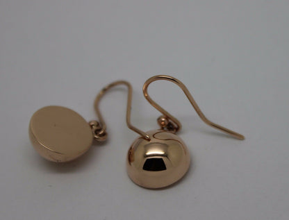 Genuine 9kt 9ct 375 Solid Yellow, Rose & White Gold 12mm Half Plain Ball Earrings