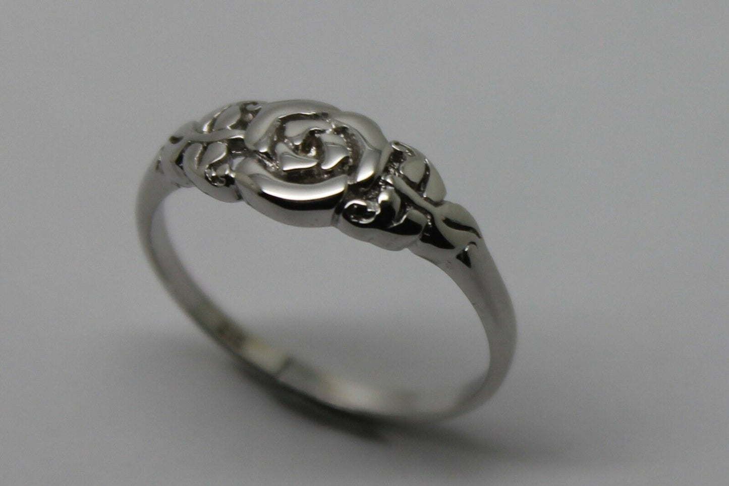 Genuine Solid 9ct White Or Rose Or Yellow Gold Flower Ring Choose Size F To K
