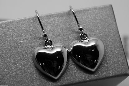 Genuine 9ct Yellow Gold or White Gold or Rose Gold Half Heart Earrings