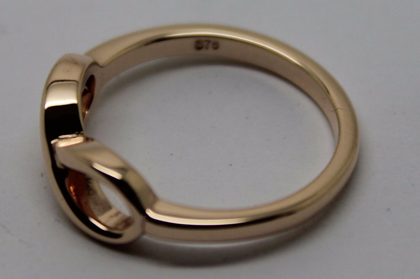 Genuine New 9ct 9k 375 Yellow, Rose or White Gold Solid Infinity Ring Size S / 9 1/8