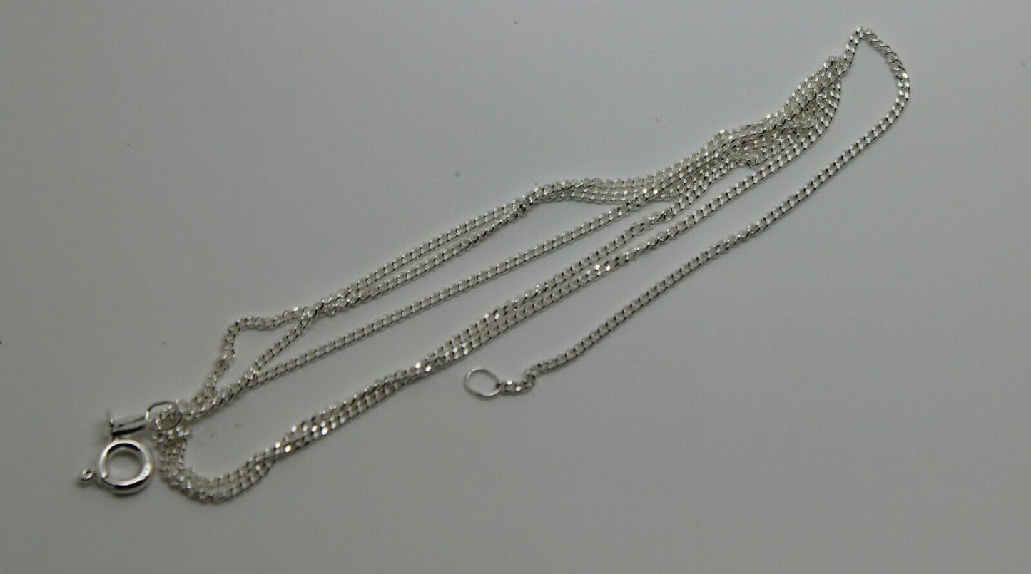 Genuine 925 Sterling Silver Kerb Curb Link Chain Necklace 40cm, 45cm, 50cm or 55cm