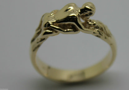 Genuine 9kt 9ct Solid Yellow, Rose or White Gold Making Love Ring  276