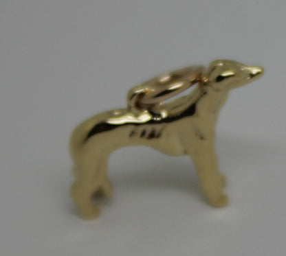 Kaedesigns, 3D 9ct Yellow, Rose Or White Gold Greyhound Dog Charm / Pendant