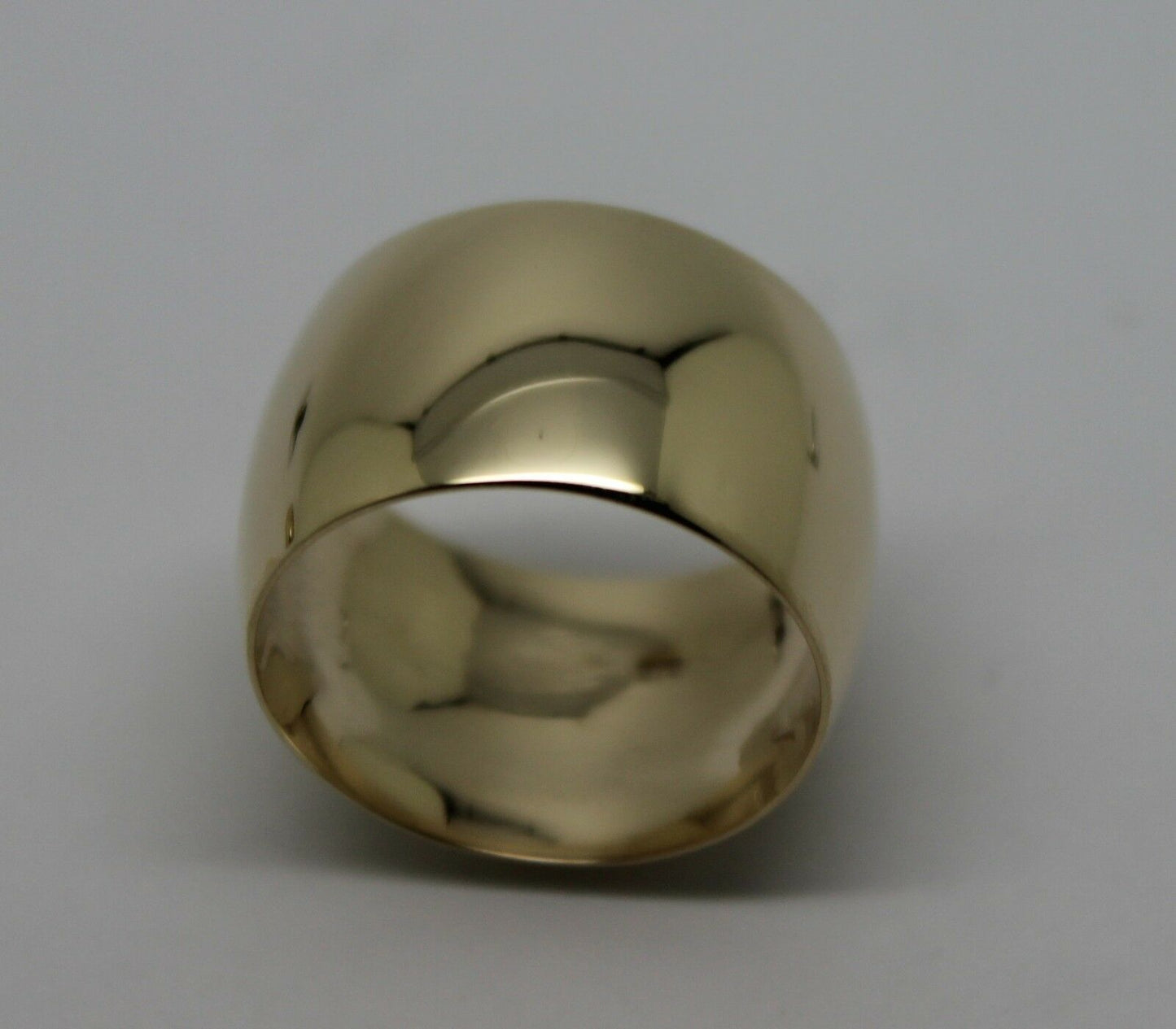 Genuine New Solid  9ct Yellow, Rose or White Gold Full Solid 12mm Wide Barrel Band Ring Size N