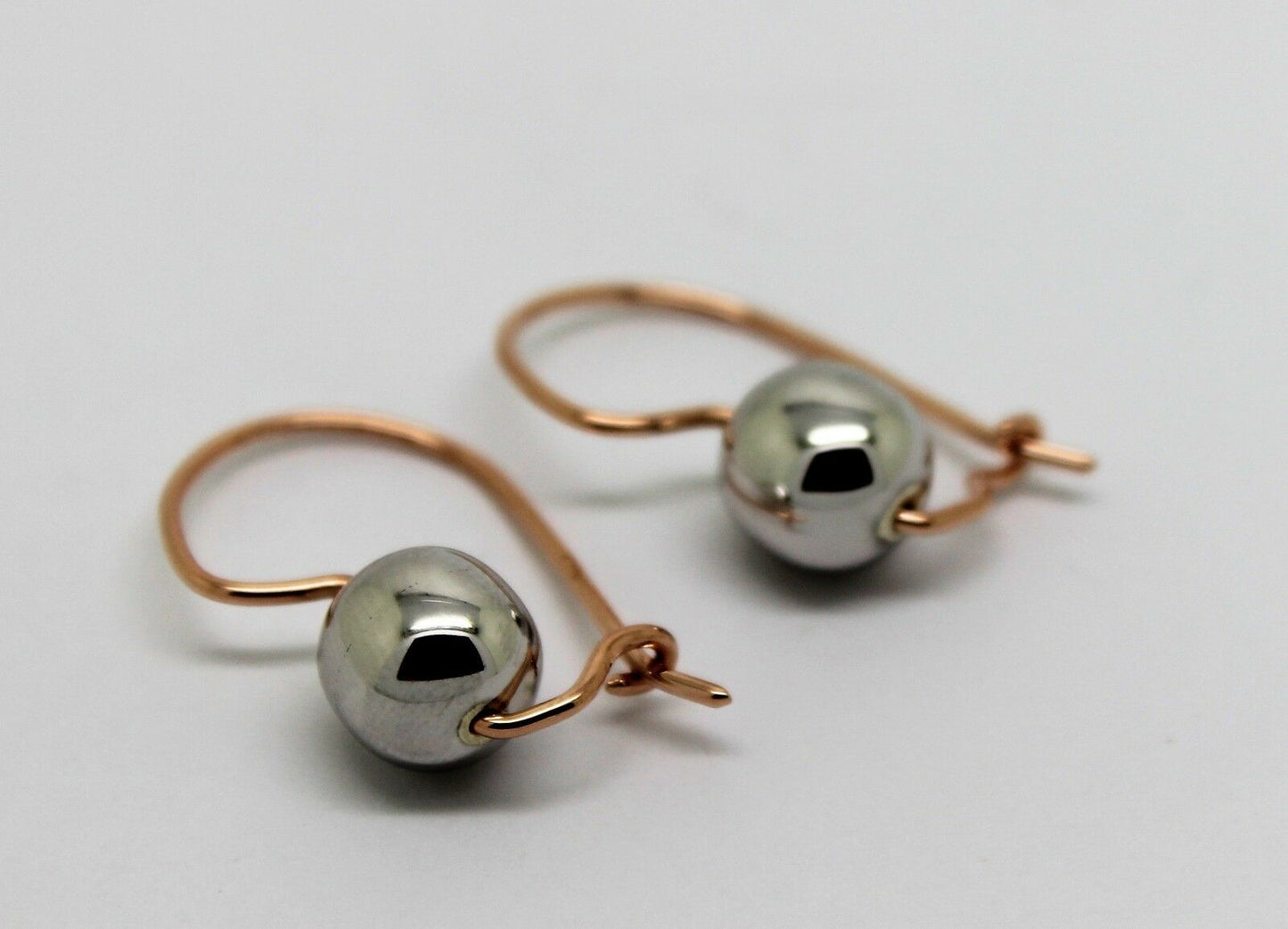 Kaedesigns New Genuine 9ct 8mm Rose & White Gold Ball Earrings