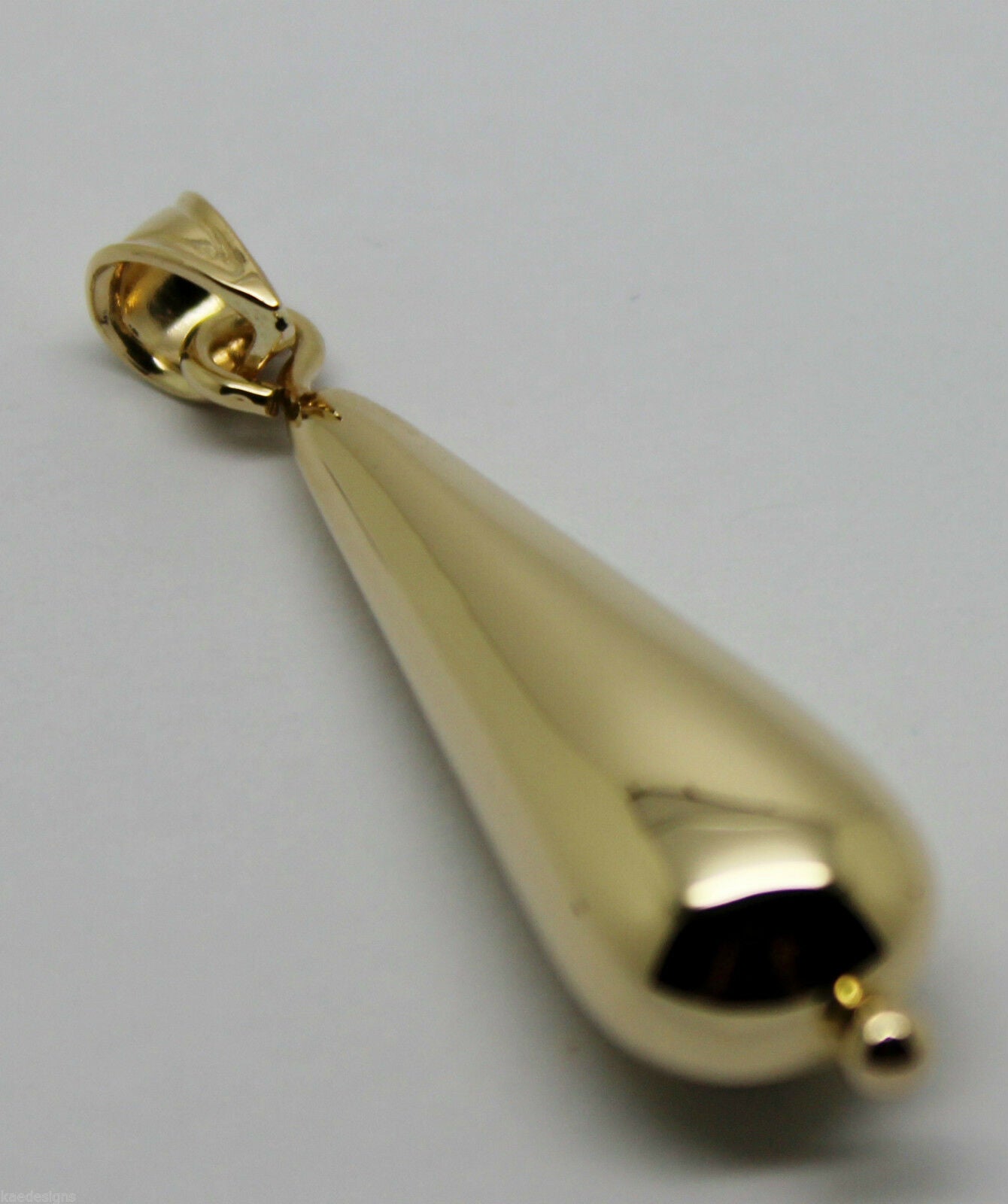 Kaedesigns Genuine 9ct 9k Yellow, Rose or White Gold Long Teardrop Pendant
