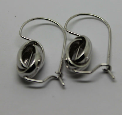 Kaedesigns Genuine 9ct 9K 375 Yellow, Rose or White  Gold Spinning Oval Belcher Ball Earrings
