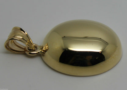 Genuine New 9ct 9kt Yellow, Rose or White Gold Oval Half Bubble Ball Pendant