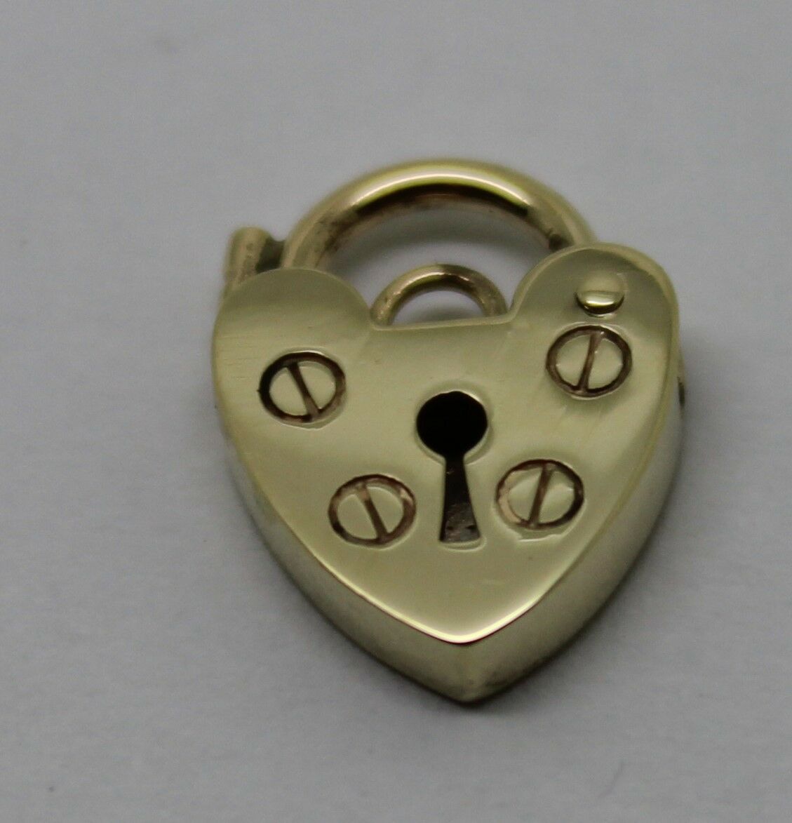Genuine Small 9.5mm 9ct Yellow or Rose Gold Screw Heart Pendant Padlock
