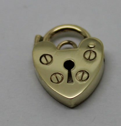 Genuine Small 9.5mm 9ct Yellow or Rose Gold Screw Heart Pendant Padlock