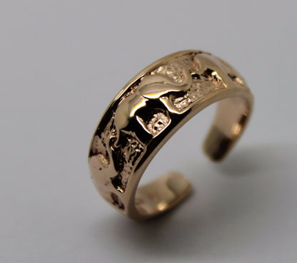 Kaedesigns Genuine 9ct 9kt Solid Yellow, Rose or White Gold Lucky Elephant Toe Ring
