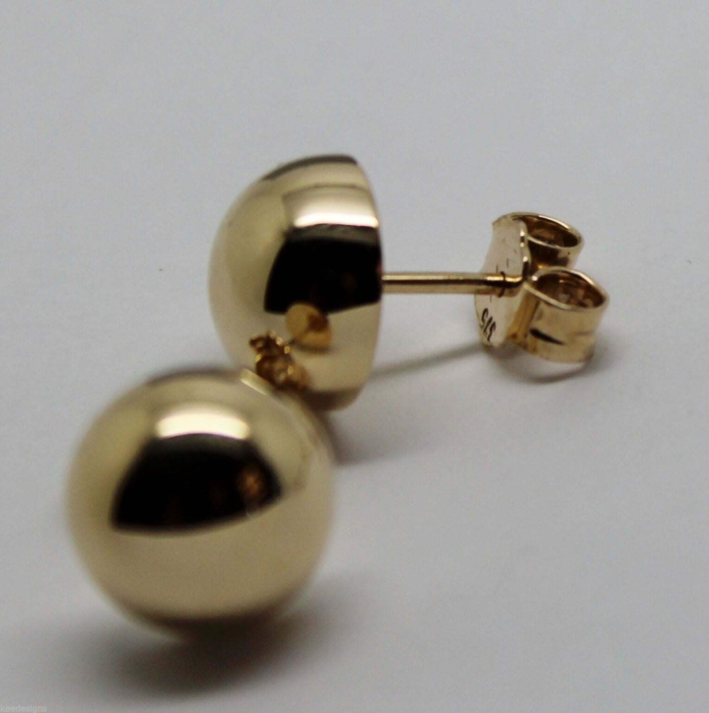 Genuine 9ct 9K 375 Solid Yellow, Rose or White Gold 10mm Stud Half Ball Earrings