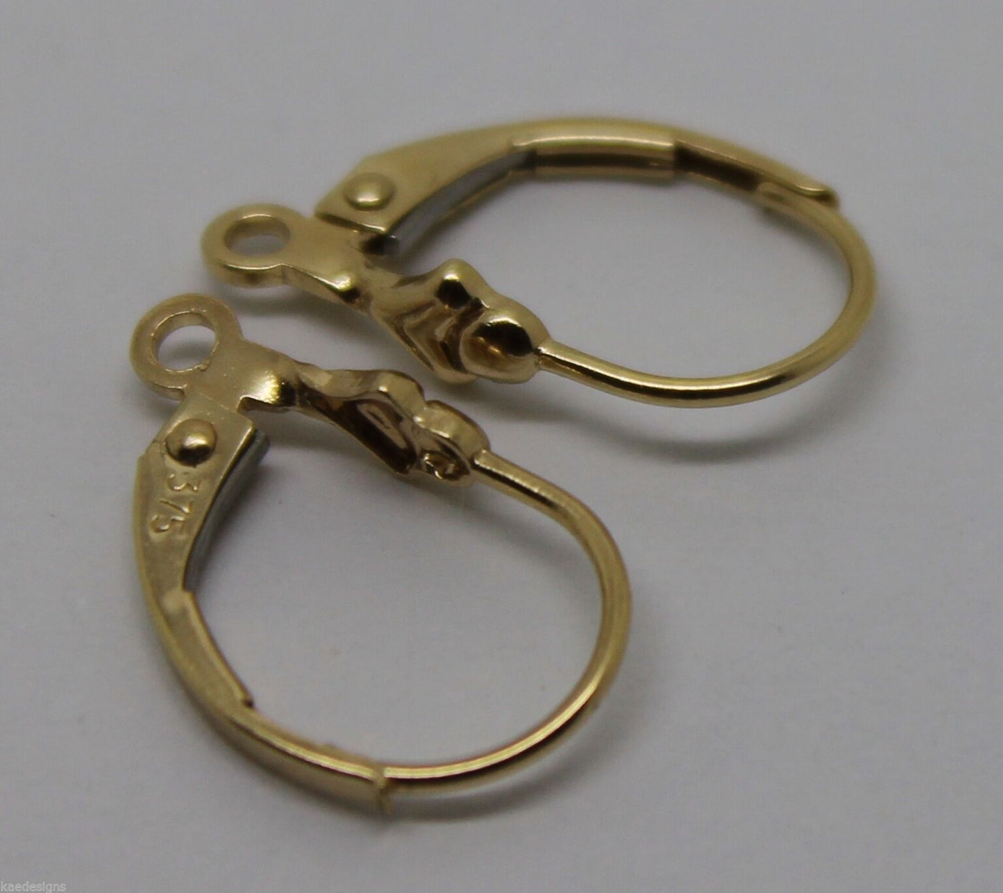 Kaedesigns New Genuine 9ct 9k Yellow, Rose or White Gold 15mm Fancy Continental Hooks