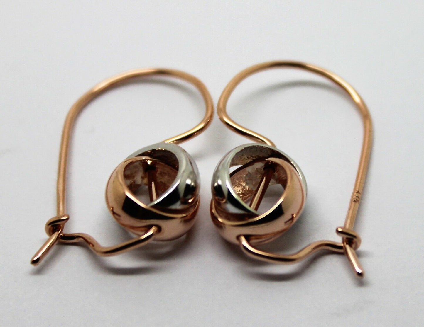 Kaedesigns Genuine 9ct 9k 375 10mm Rose White Gold Belcher Spinning Earrings