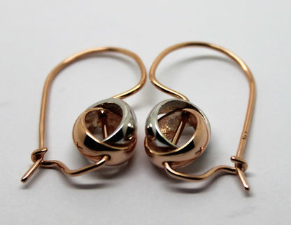 Kaedesigns Genuine 9ct 9k 375 10mm Rose White Gold Belcher Spinning Earrings