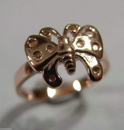 Genuine Solid 9ct White Or Rose Or Yellow Gold Butterfly Ring Choose Size