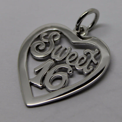 Kaedesigns Genuine 9ct Yellow or Rose or White Gold or Silver Sweet 16 Pendant
