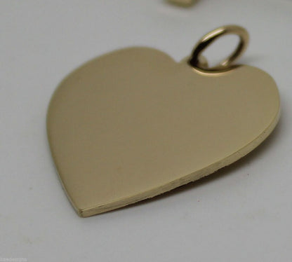 Genuine 375 9ct Yellow Or Rose Or White Gold Large Heart Shield Pendant