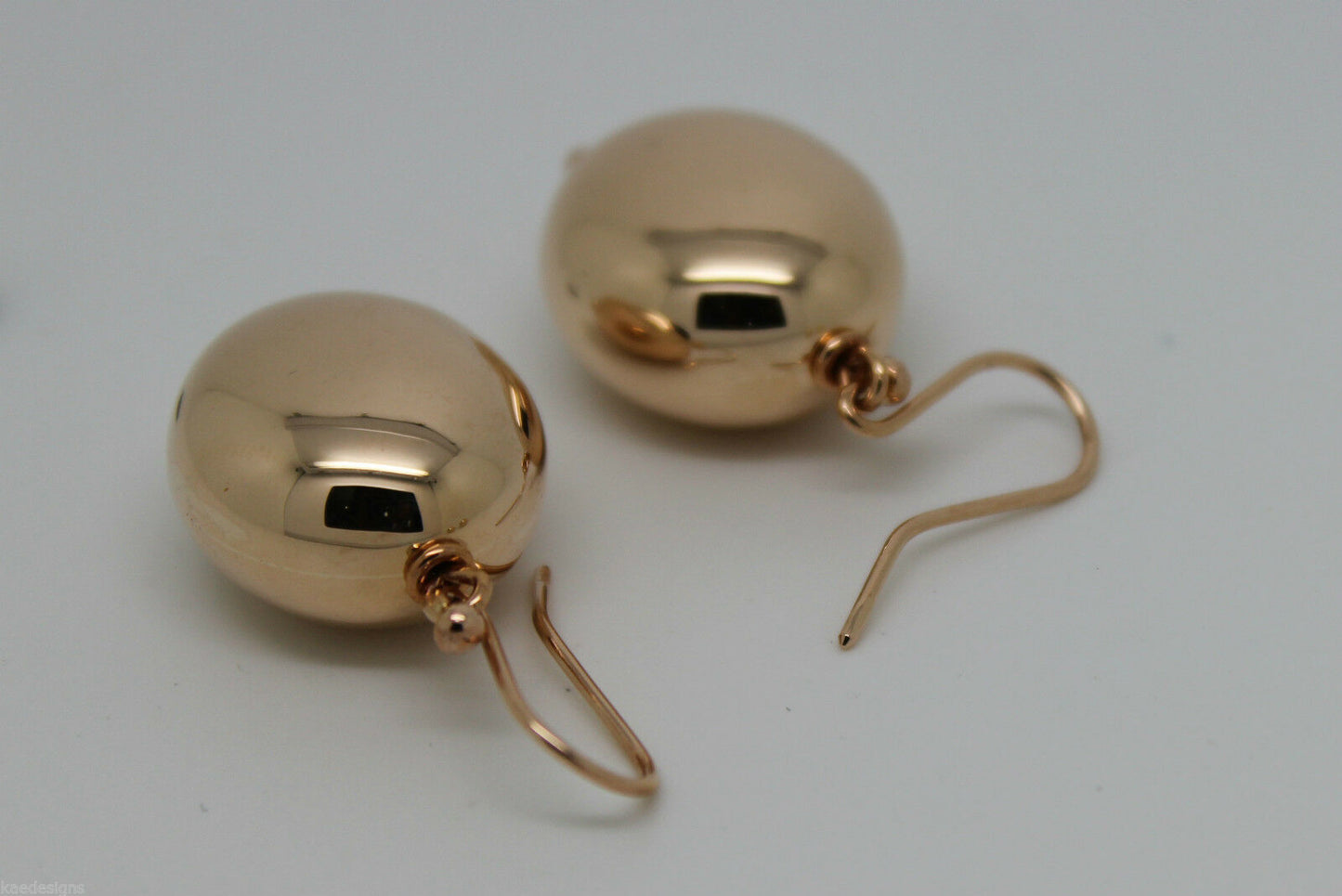 Kaedesigns New Genuine Heavy 9ct 9k Rose, Yellow, White Gold Oval Hook Earrings