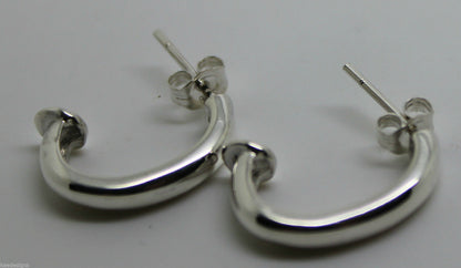 Genuine Sterling Silver 925 C Stud Earrings Butterfly Backs