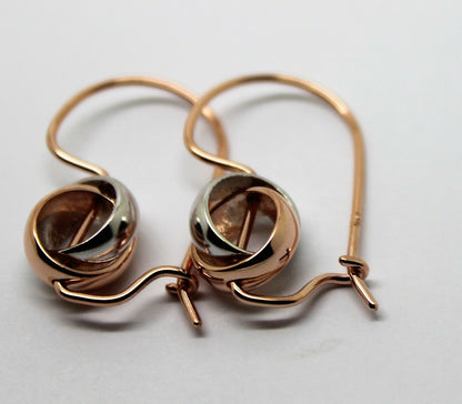 Kaedesigns Genuine 9ct 9k 375 10mm Rose White Gold Belcher Spinning Earrings
