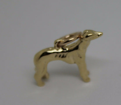 Kaedesigns, 3D 9ct Yellow, Rose Or White Gold Greyhound Dog Charm / Pendant