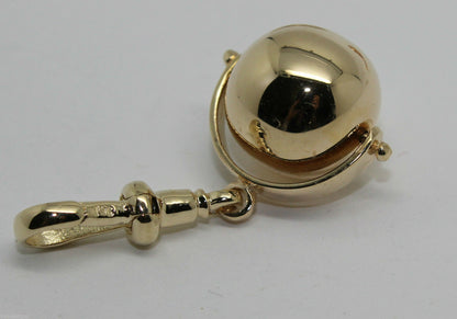 Genuine 9ct Yellow or Rose or White Gold Plain 14mm Ball Spinner with Swivel Clasp