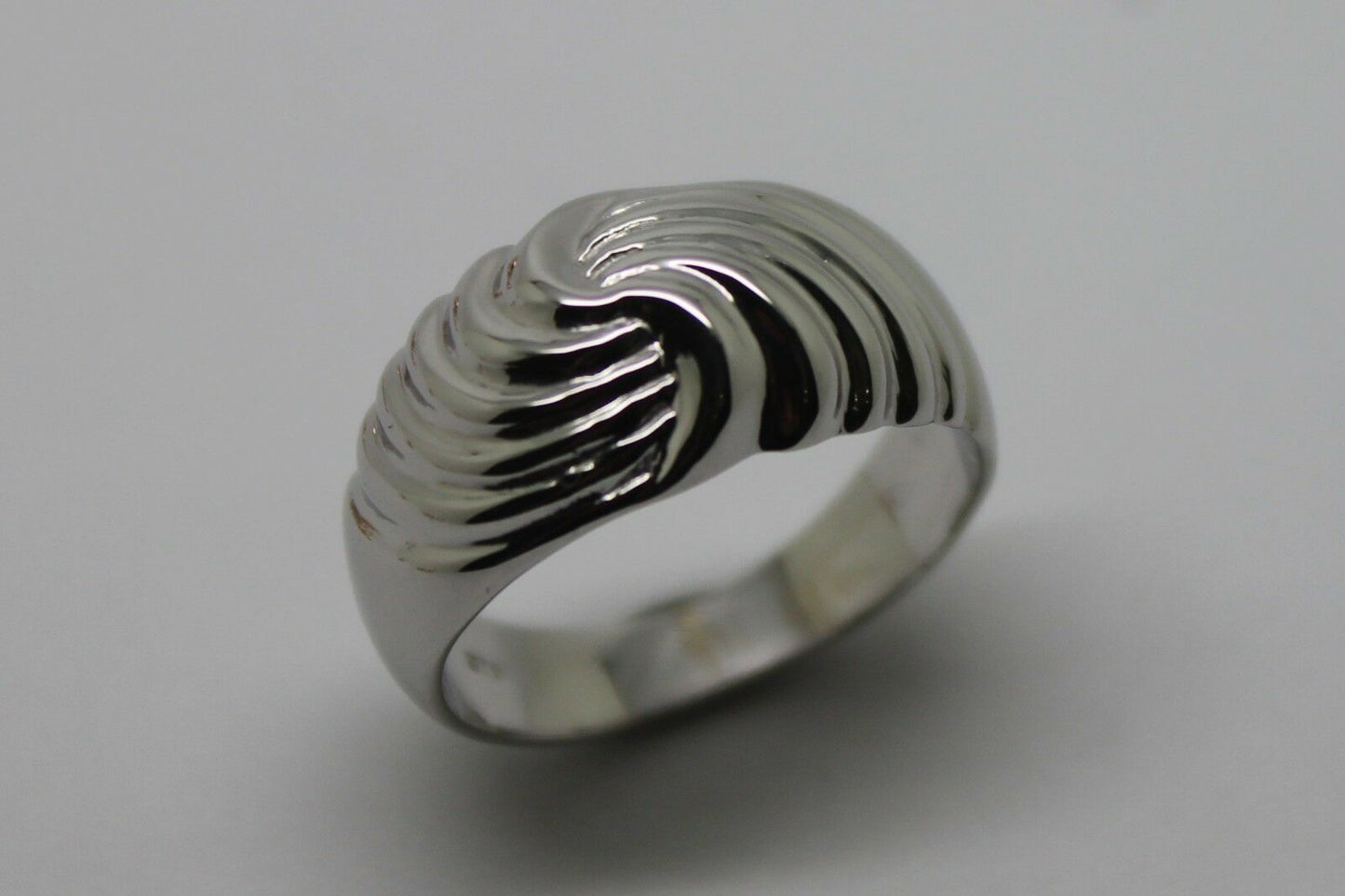 Genuine 9ct 9k 375 Yellow or Rose or White Gold or Sterling Silver Swirl Dress Ring