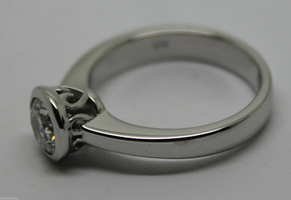 Genuine 9ct 375 Solid White Gold Engagement Ring Cubic Zirconia Size M