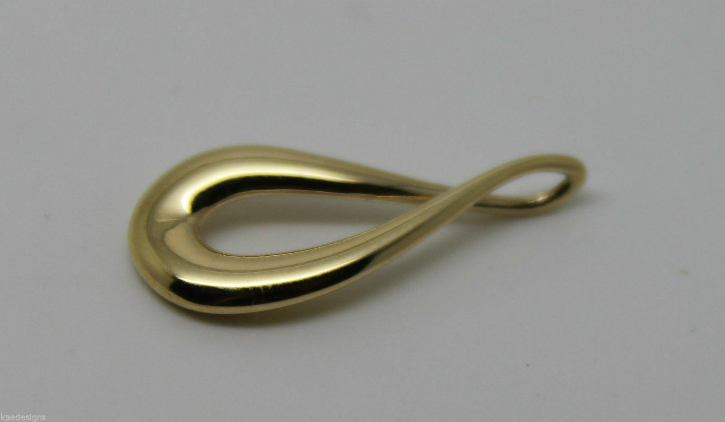 Kaedesigns Genuine 9ct 9K 375 Yellow or Rose or White Gold Large Tear Drop Pendant