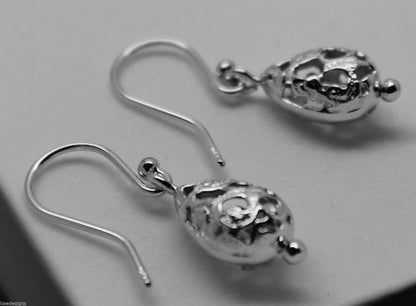 Kaedesigns 9ct 9k 375 Yellow Or White Or Rose Gold Teardrop Filigree Earrings