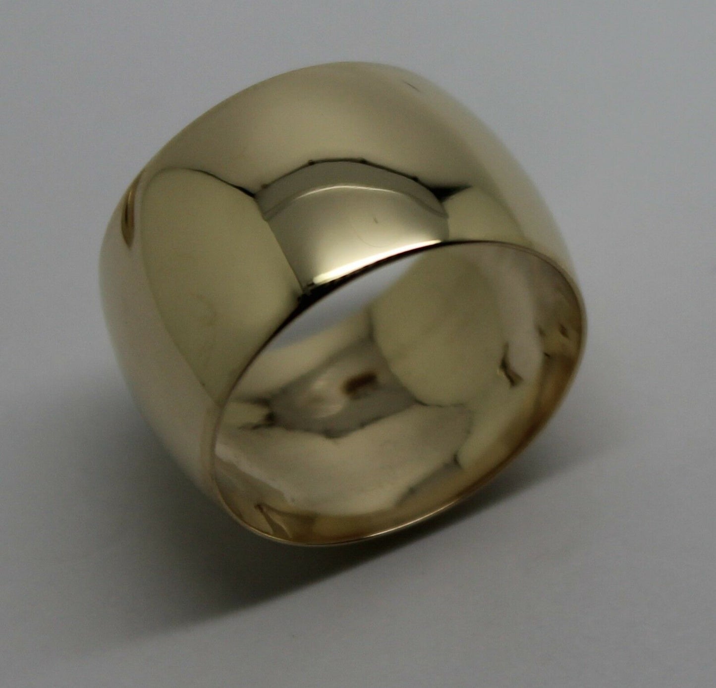 Genuine New Solid  9ct Yellow, Rose or White Gold Full Solid 12mm Wide Barrel Band Ring Size N