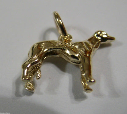 Kaedesigns, 3D 9ct Yellow, Rose Or White Gold Greyhound Dog Charm / Pendant