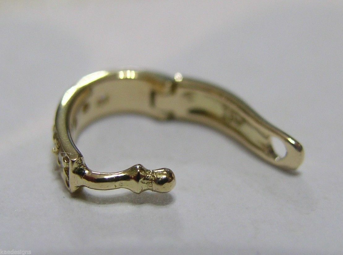 Genuine 18ct White Or Yellow Gold 750 Diamond 10mm Enhancer Bail Clasp