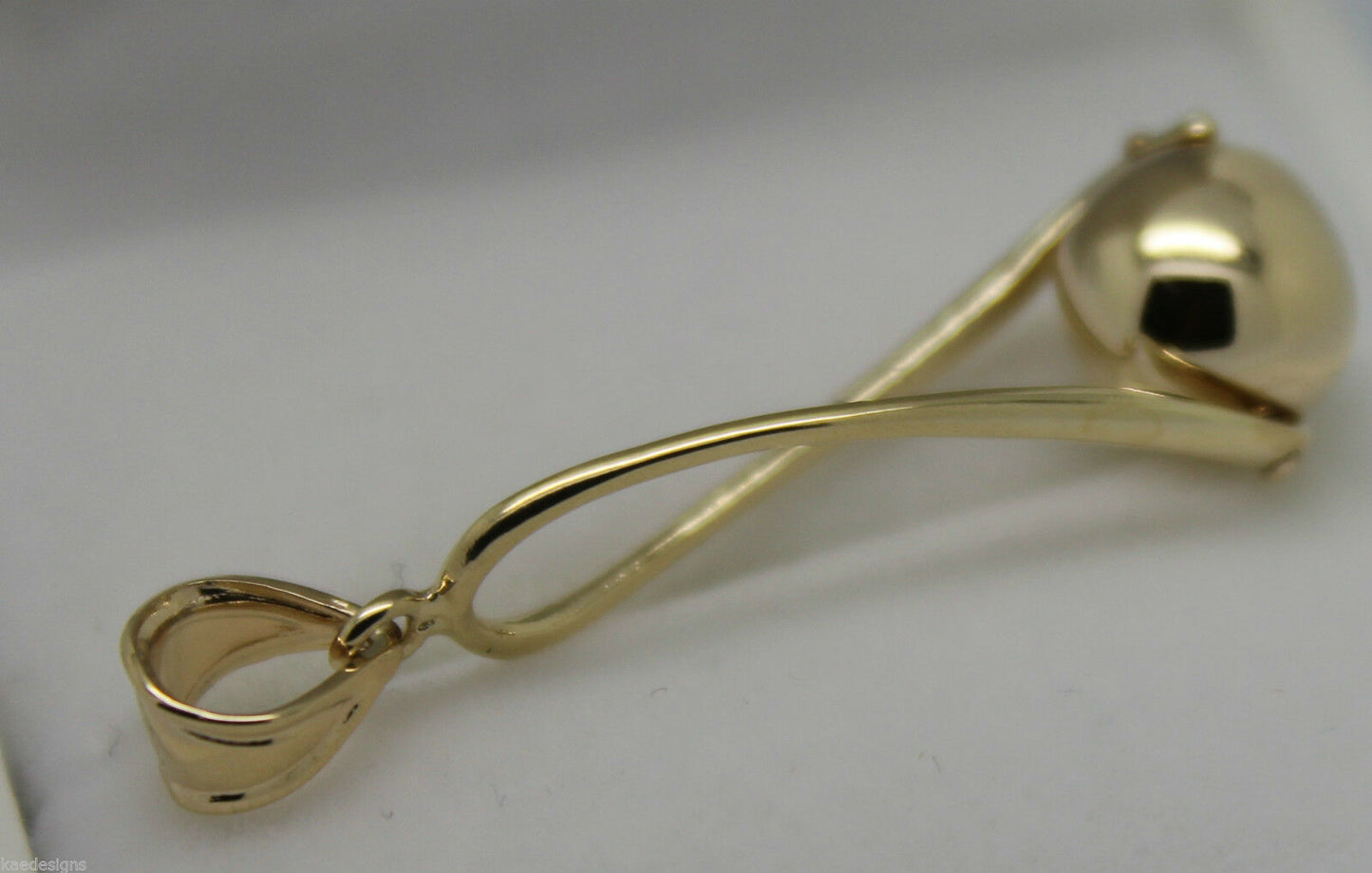 Genuine Solid 9ct Yellow Or Rose Or White Gold 8mm Long Swirl Ball Pendant