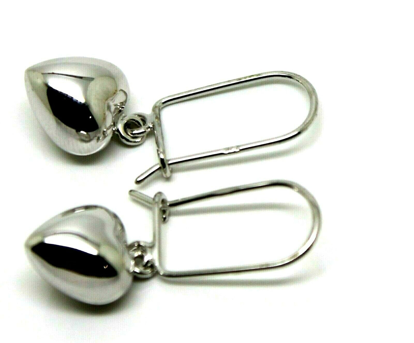 Kaedesigns  9ct Yellow, Rose or  White Gold Dangle Puffed Heart Closed Hooks Earrings