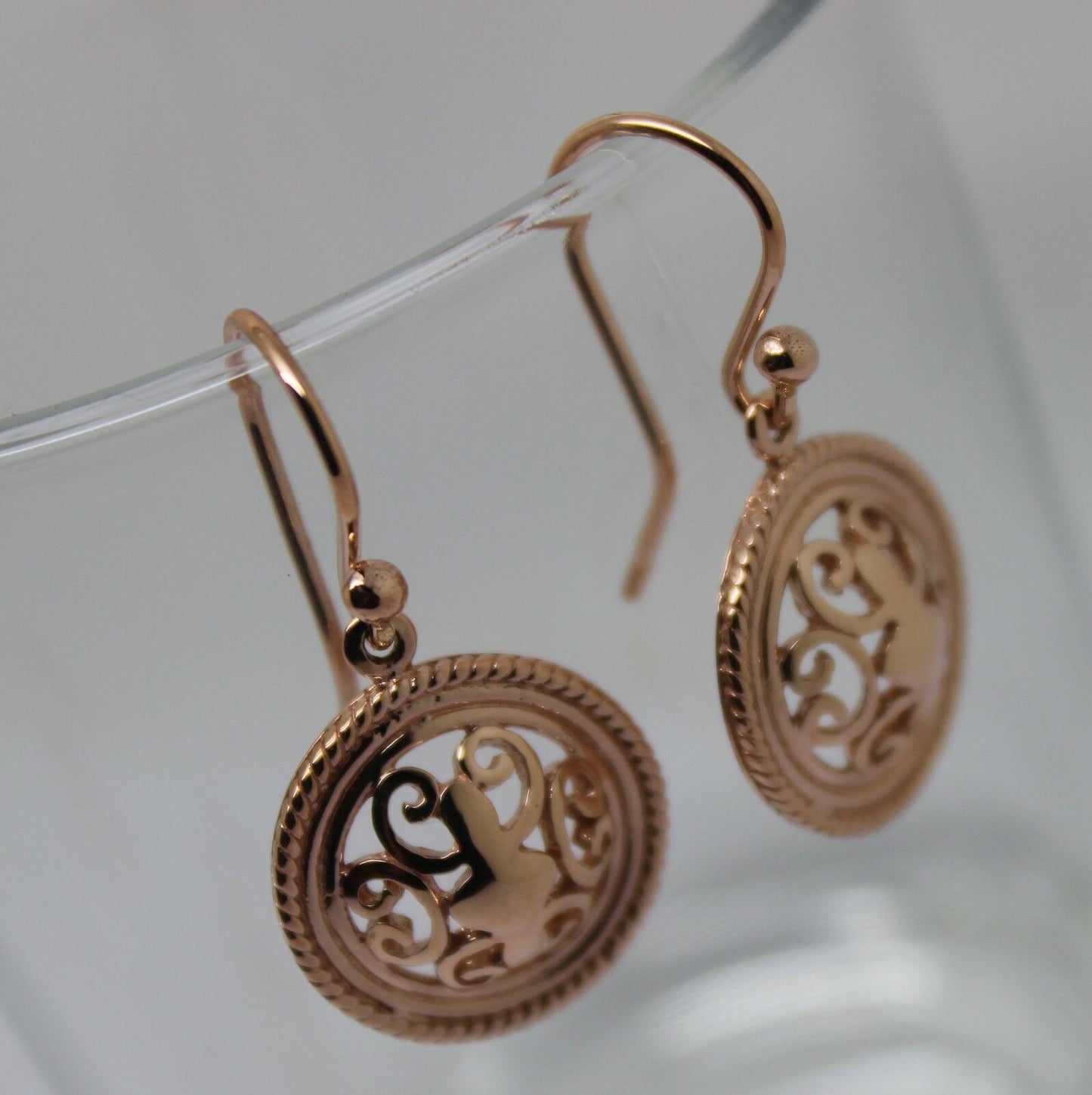 Kaedesigns, Heavy 9ct Yellow Or White Or Rose Gold  Filigree Round Hook Earrings