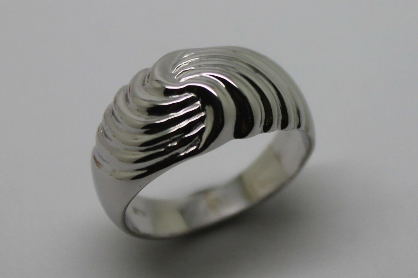 Genuine 9ct 9k 375 Yellow or Rose or White Gold or Sterling Silver Swirl Dress Ring