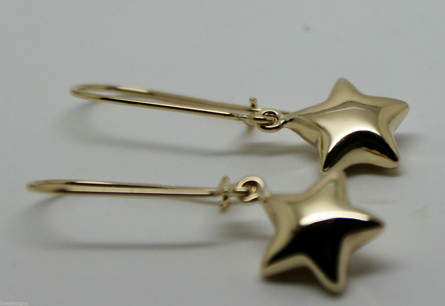 Genuine 9ct 9k 375 Yellow Or White Or Rose Gold Bubble Drop Star Closed Hook Earrings
