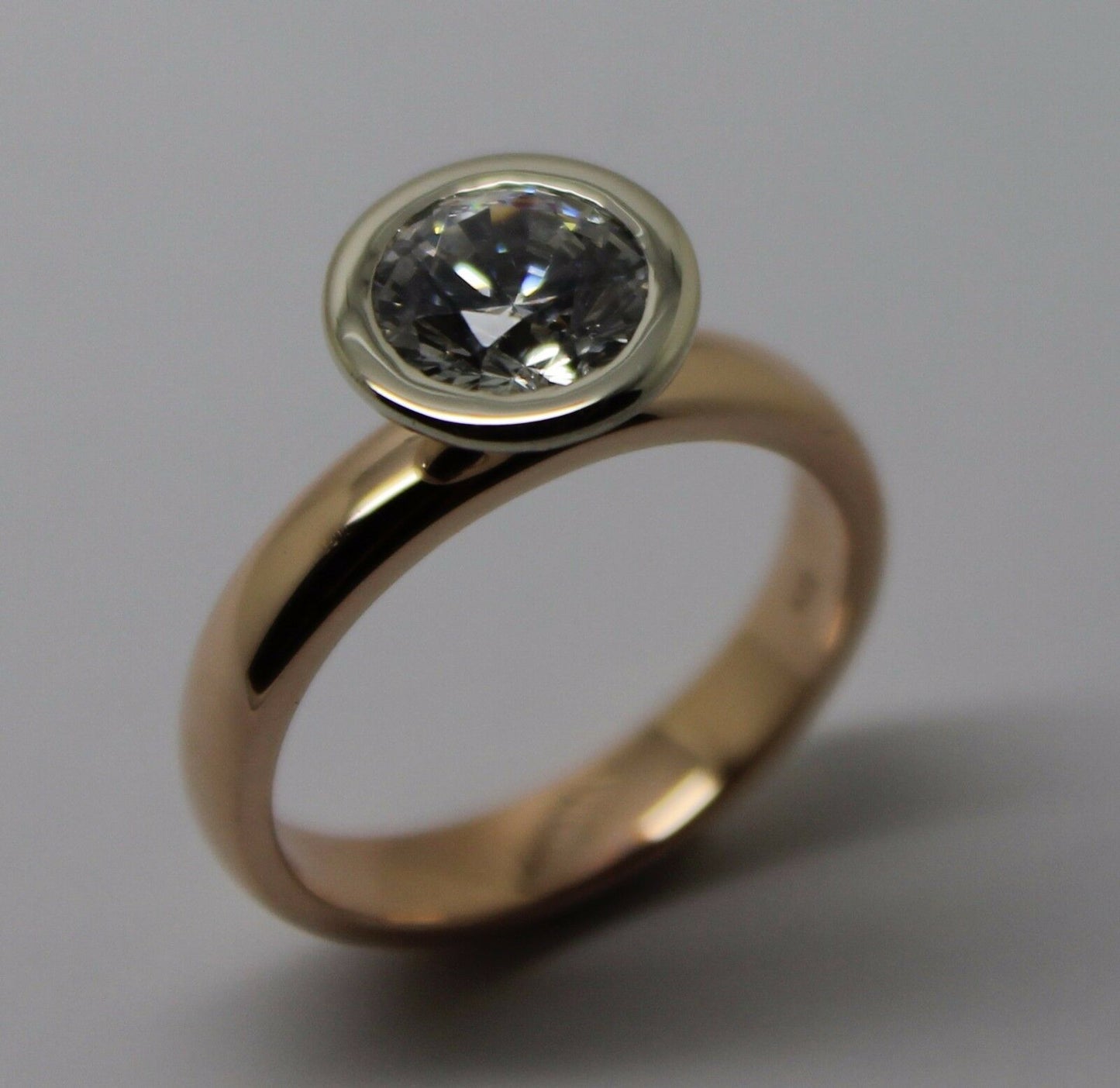 Kaedesigns, New Genuine 9ct 375 Solid White & Rose Gold Cubic Zirconia  Ring 373