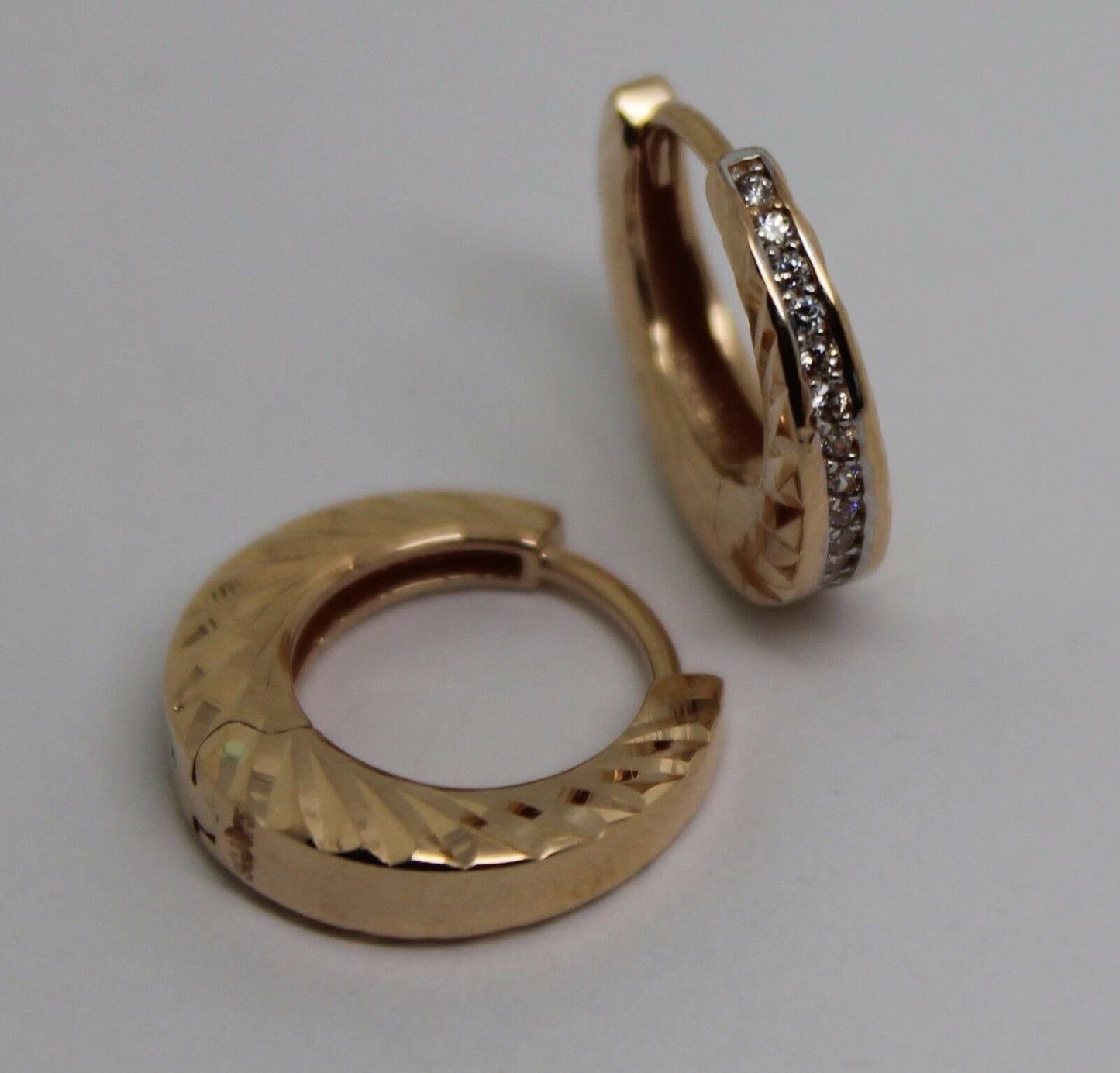 Genuine 9ct 9k 375 Rose Gold Hoops 15mm Huggies Earrings *Free Express Post