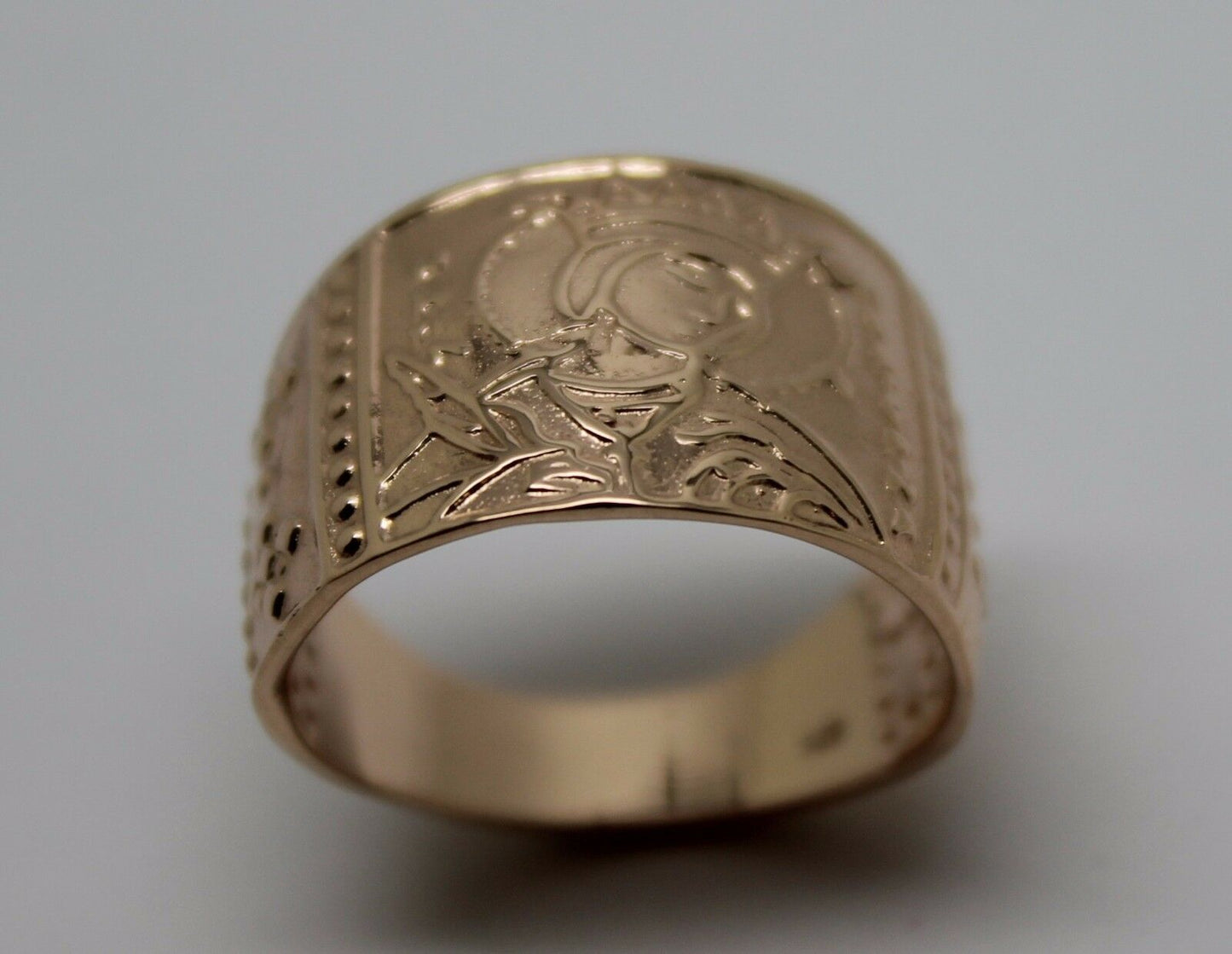 Genuine Solid 9ct 9k 375 White Or Rose Or Yellow Gold St Saint Catherine Ring